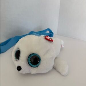 Ty Gear ICY Velvety White Baby Seal 6" NWT Plush Stuffed Animal Toy Purse Bag